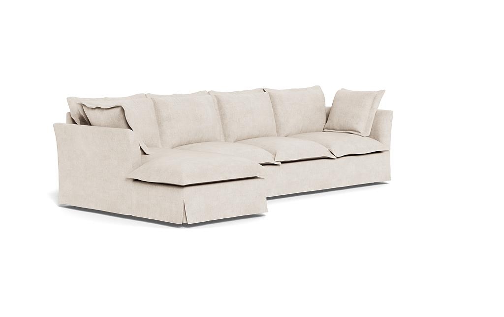 Skylar Slipcovered 4-Seat Left Chaise Sectional - Image 1