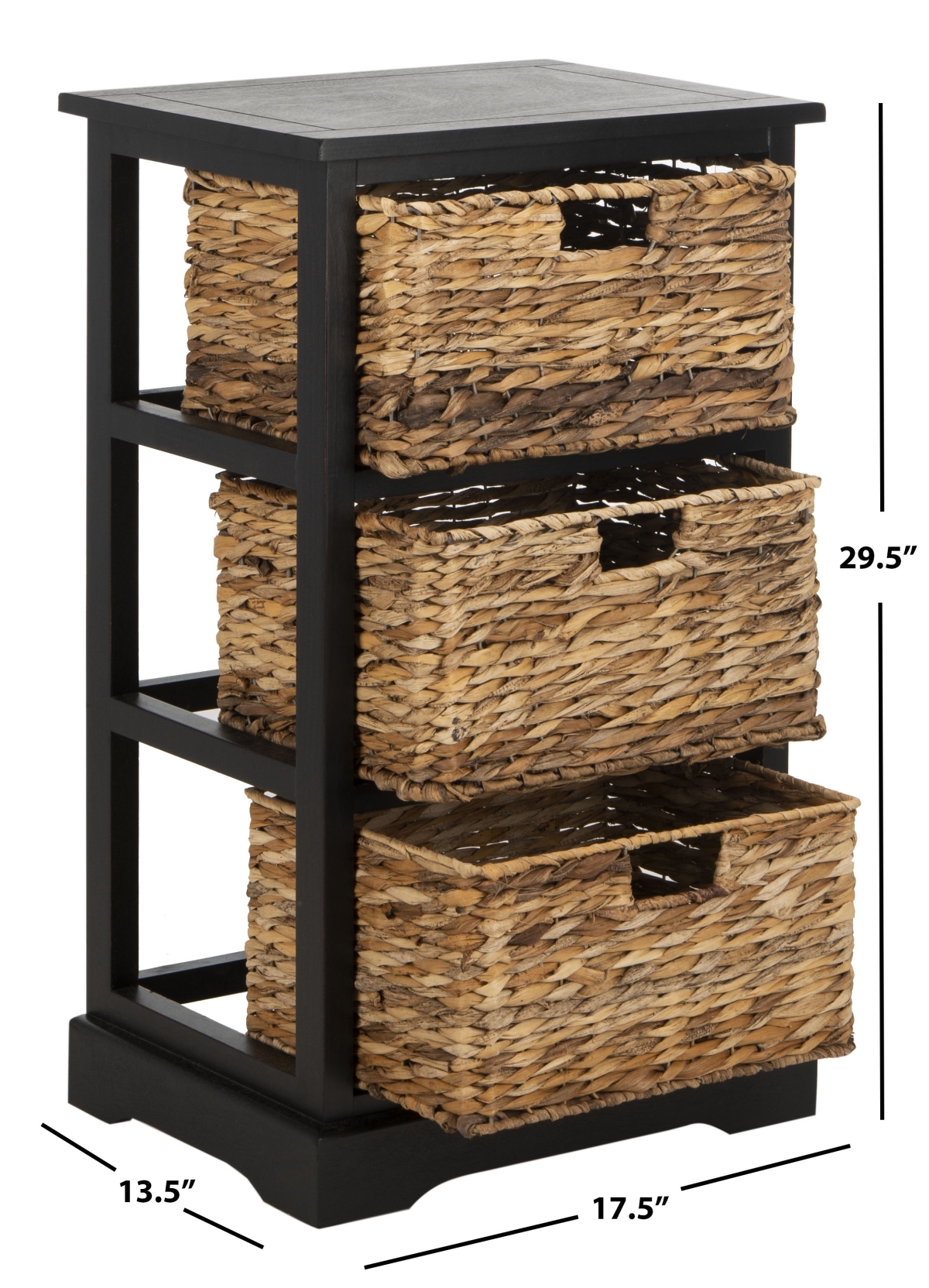 Halle Storage Side Table - Distressed Black - Safavieh - Image 7