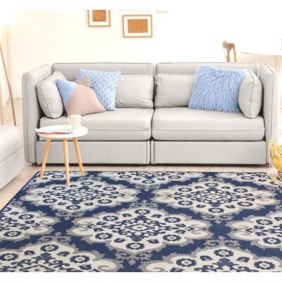 Aitkin Stain Resistant Blue/Gray Indoor/Outdoor Area Rug - Image 0