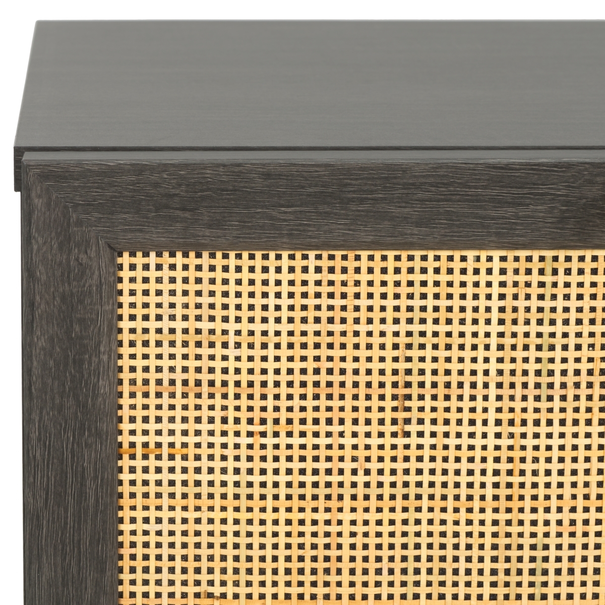 Aino 1 Drawer Nightstand - Distressed Black / Natural - Safavieh - Image 2