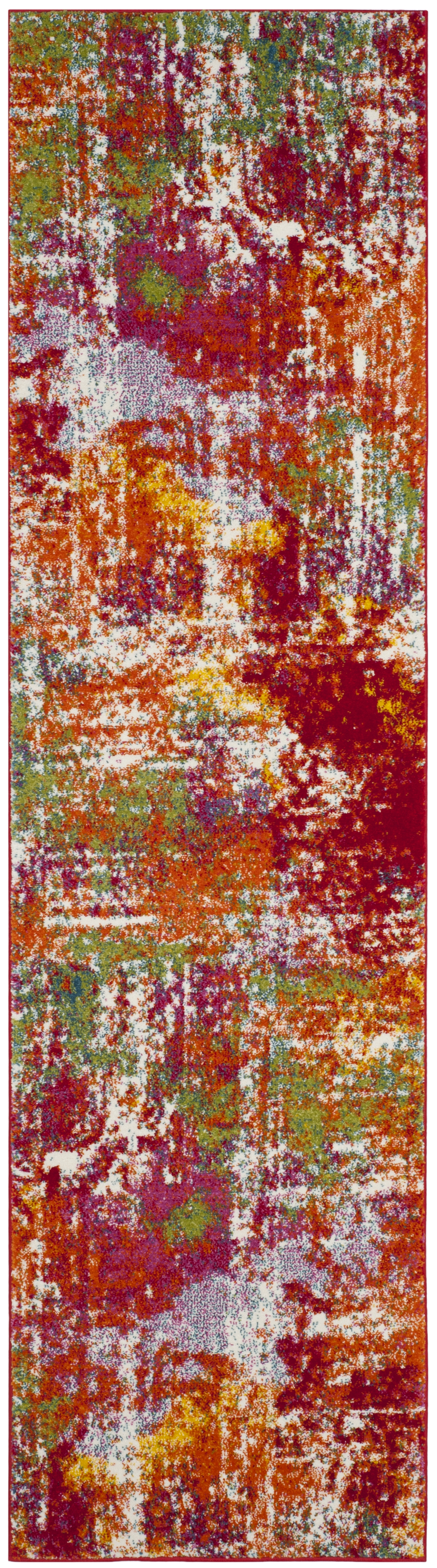 Arlo Home Woven Area Rug, WTC695D, Orange/Green,  2' 3" X 8' - Image 0