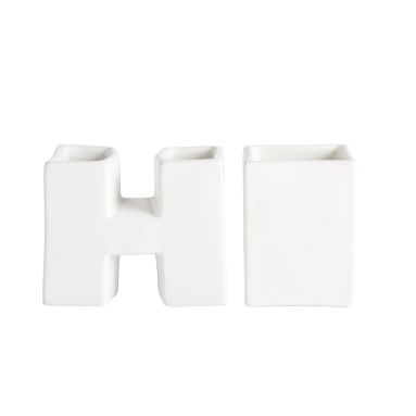 "Hi" Ceramic Icon Desk Catchall, White - Image 2