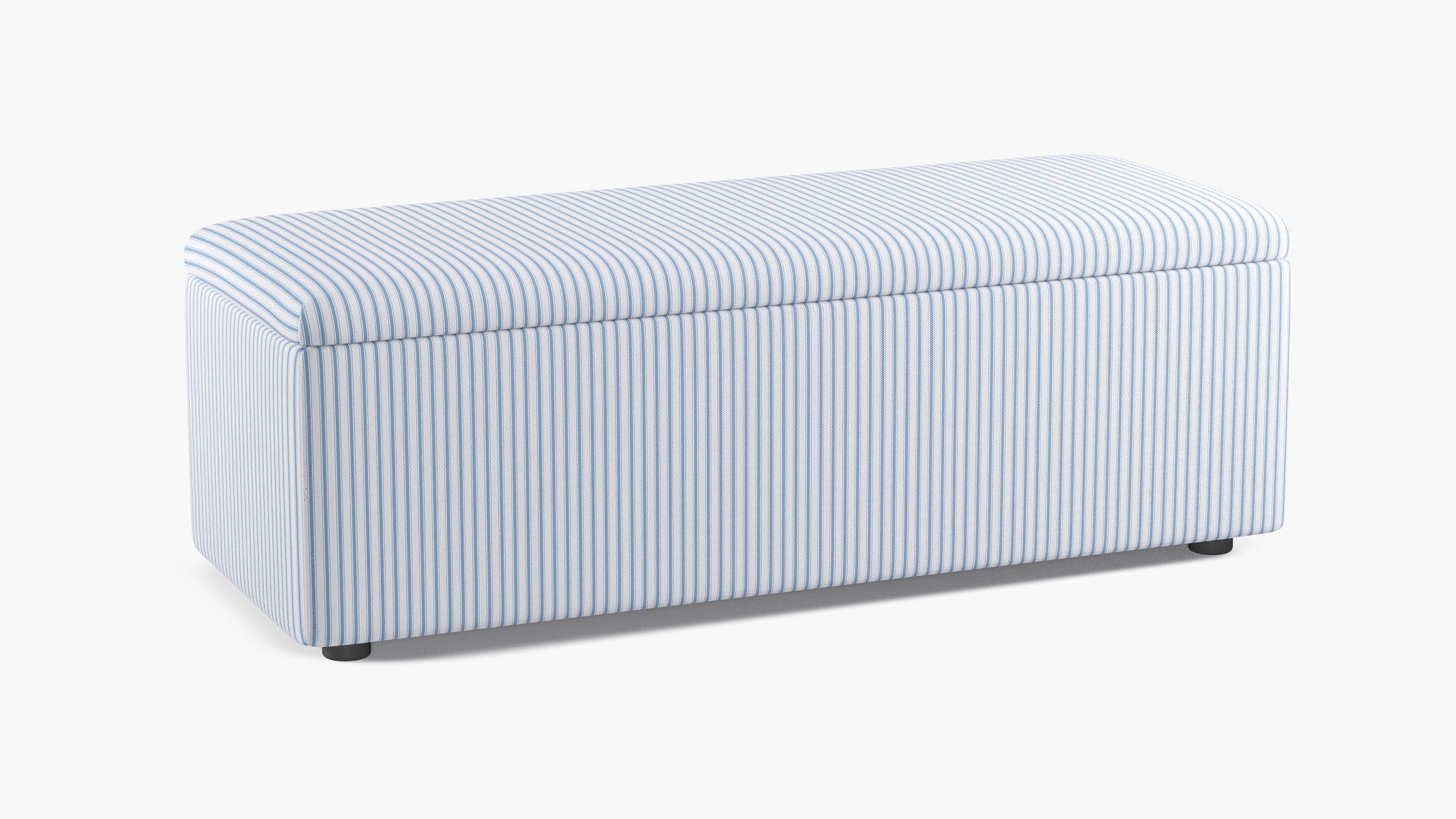 Classic Storage Bench, Cornflower Classic Ticking Stripe - Image 1