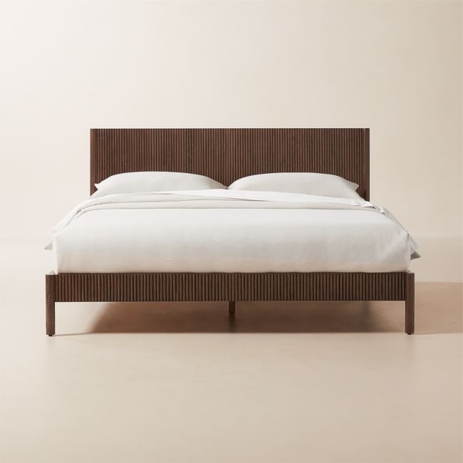 Siro Dark Mindi Wood King Bed - Image 0