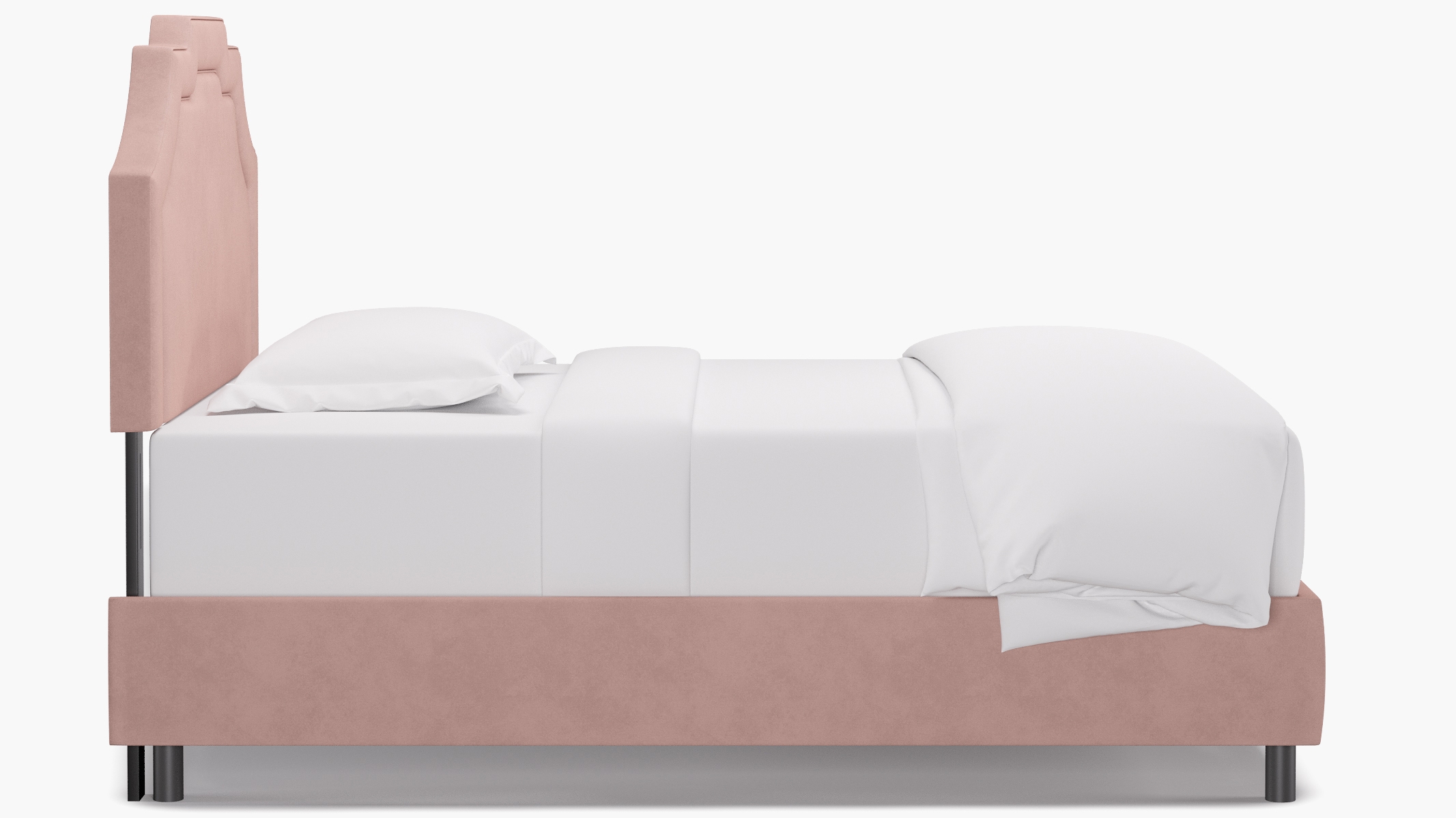 Art Deco Bed, Blush Classic Velvet, Full - Image 2