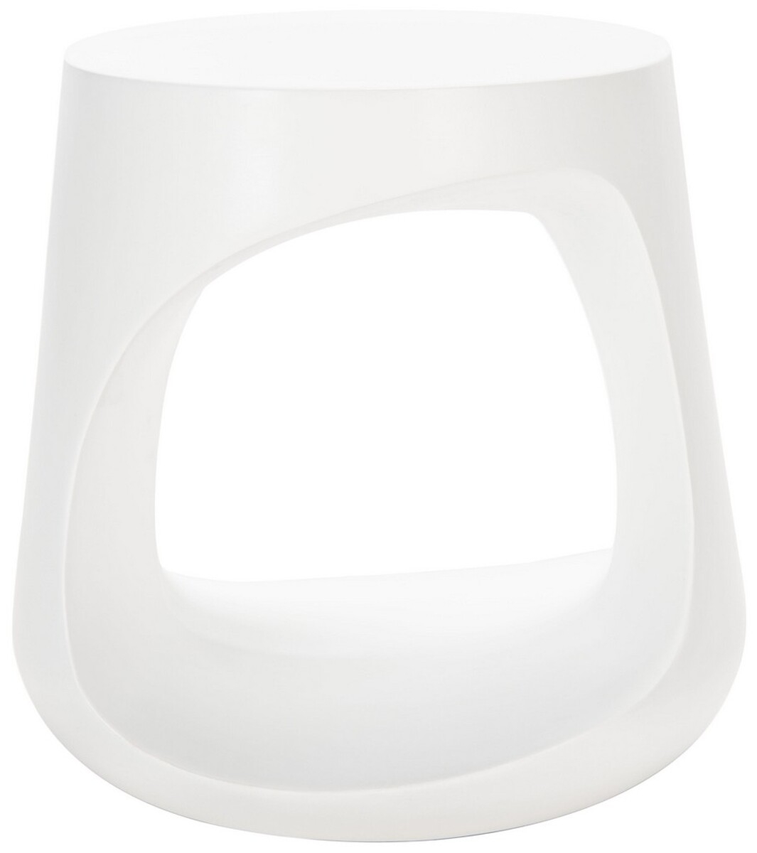Vikki Concrete Accent Stool - Ivory - Safavieh - Image 0