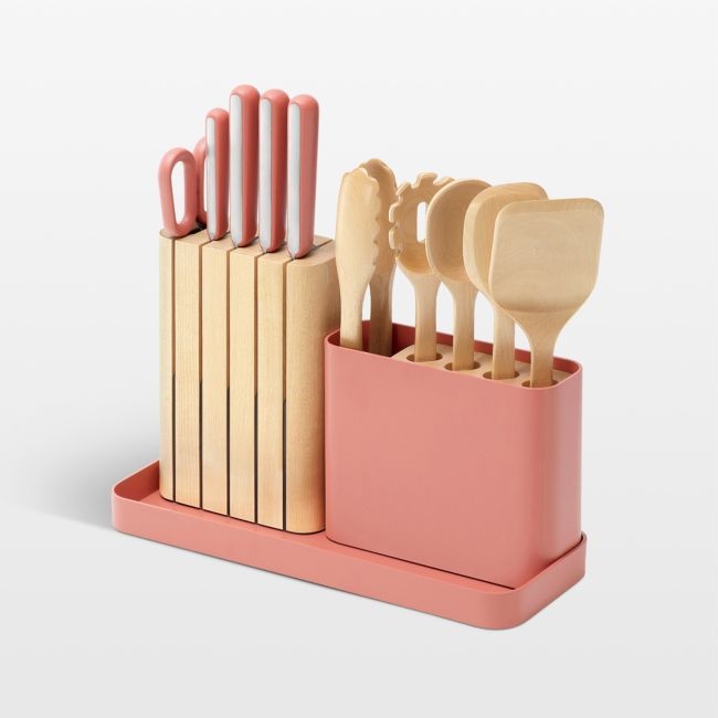 Caraway 14-Piece Perracotta Knife and Utensil Prep Set - Image 0