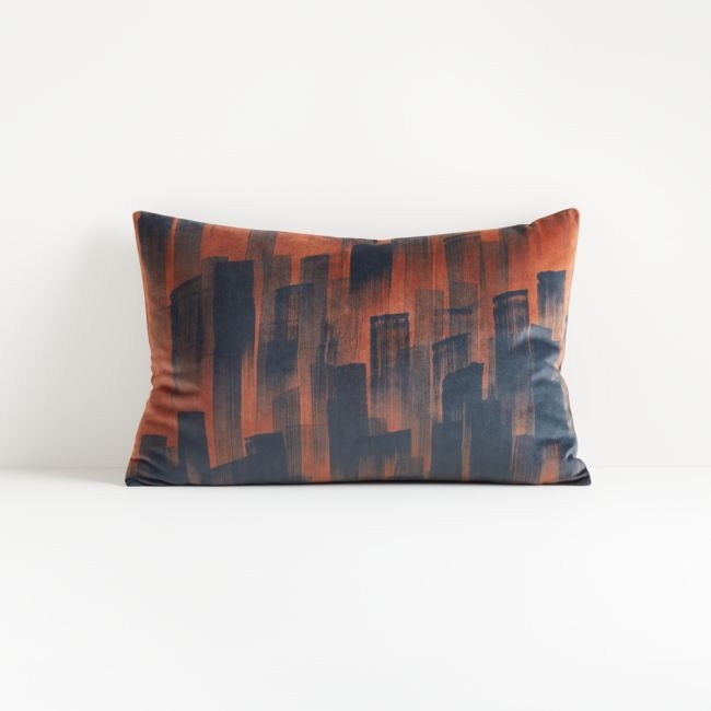 Yojen 22"x15" Velvet Pillow with Down-Alternative Insert - Image 0