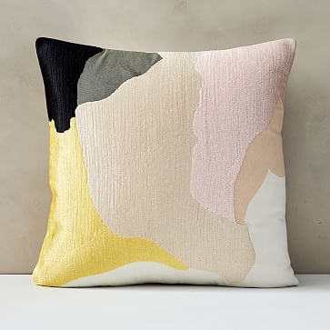 Abstract Art Palette Pillow Cover, 20"x20", Citrus Yellow - Image 0