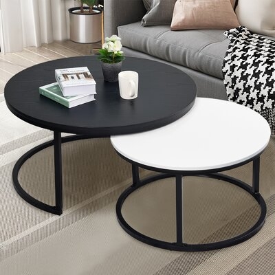 Latitude Run® 33.9 Inch Nesting Coffee Table Set (black & White) - Image 1