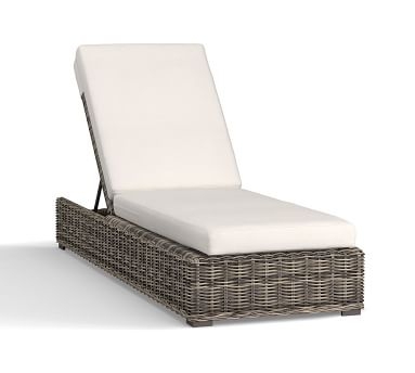 Huntington Single Chaise Lounge Cushion Slipcover, Sunbrella(R) Stripe; Bungalow Charcoal - Image 1