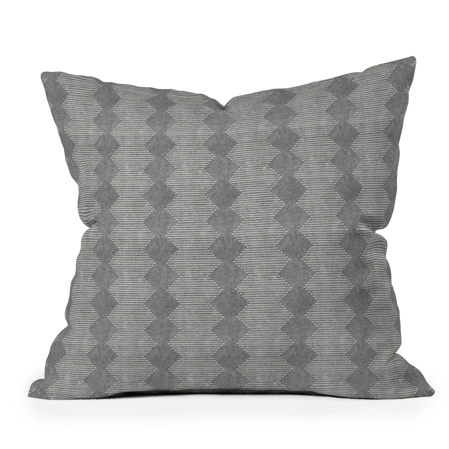 Diamond Mud Cloth Gray by Little Arrow Design Co - Outdoor Throw Pillow 26" x 26" - Image 0