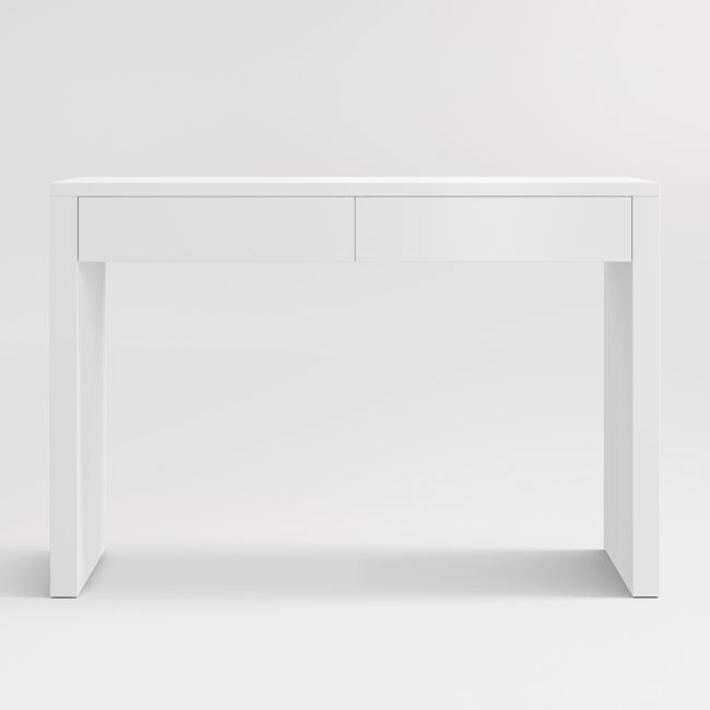 Finn White Wood 2-Drawer Kids Desk - Image 0