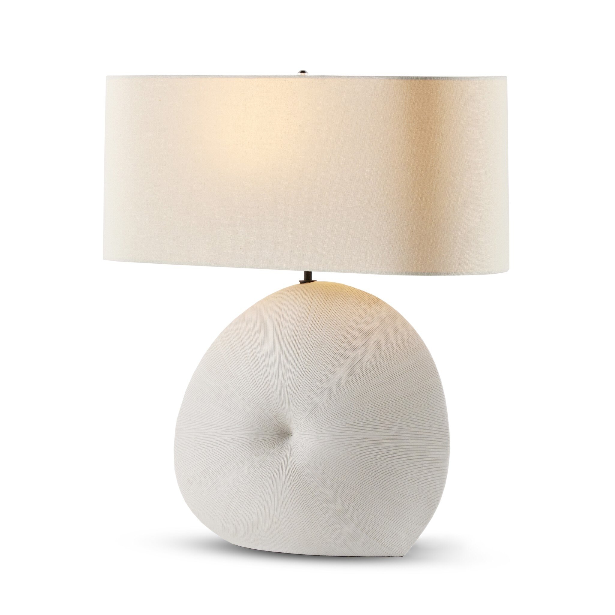Busaba Table Lamp - Textured Matte White Porcelain Ceramic - Image 2