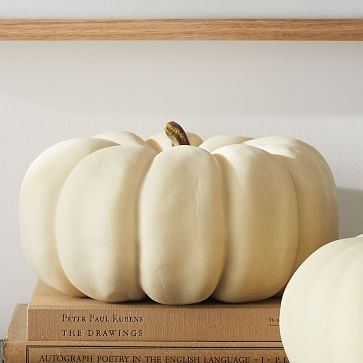 Decorative Pumpkin, Ivory, Large - Image 0