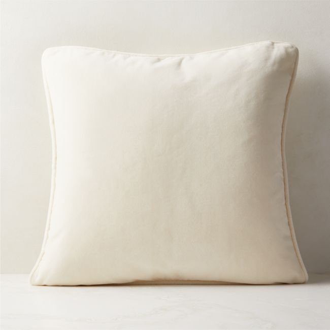 23" Ivory Faux Mohair Pillow With Feather-Down Insert - Image 0