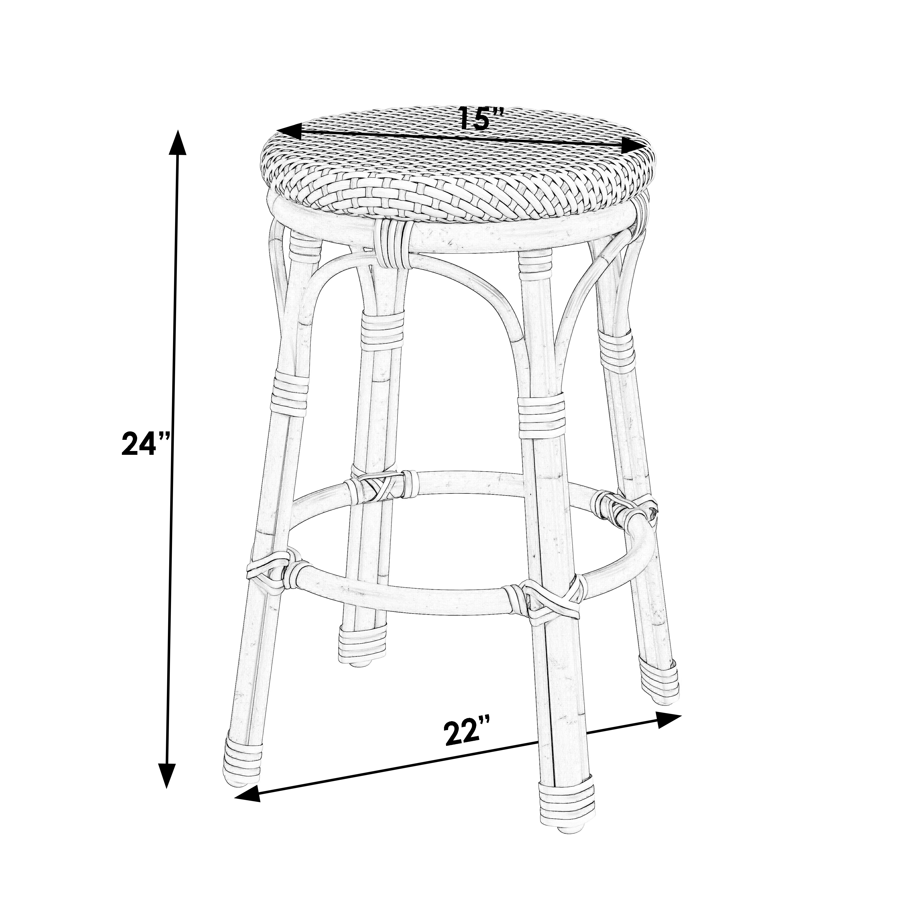 Tobias Beige and White Outdoor Counter stool - Image 1