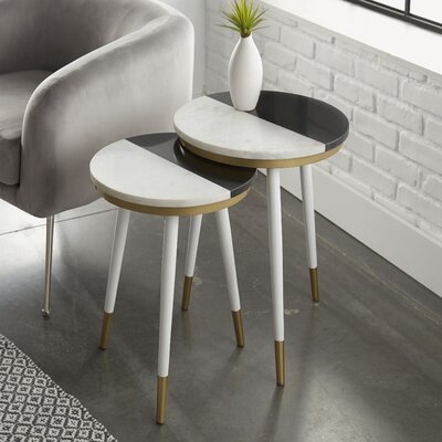 Vallejo Marble Top 3 Legs Nesting Tables - Image 0