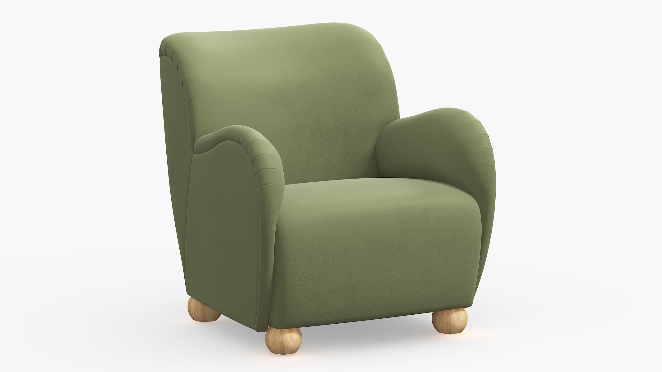 Bun Foot Accent Chair, Vert Classic Velvet - Image 0