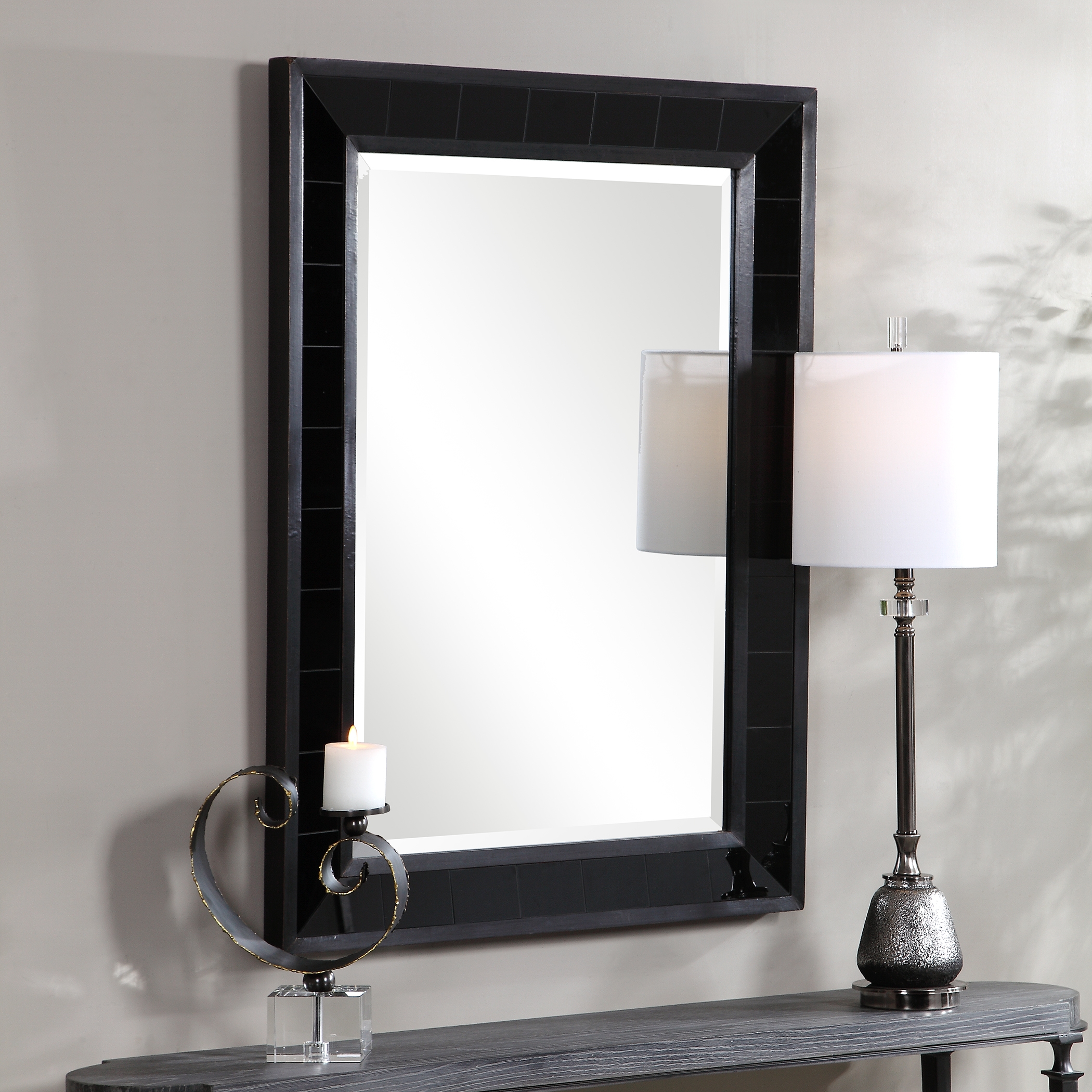 Lonara Black Tile Mirror - Image 2