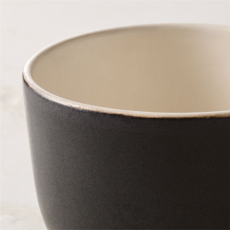 Barchan Black and Warm White Stoneware Mugs Set of 6 by Kravitz Design - Image 5