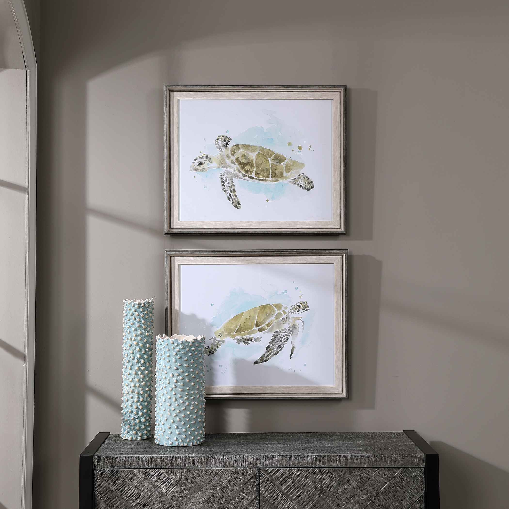 Sea Turtle Study Watercolor Prints, S/2 - Image 0