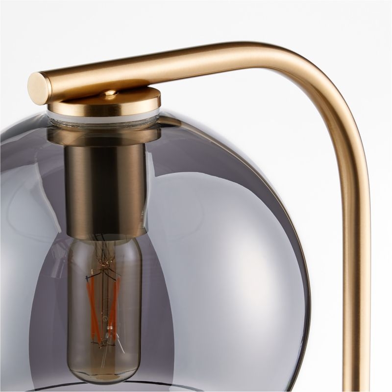 Arren Brass Floor Lamp with Silver Round Shade 56" - Image 1