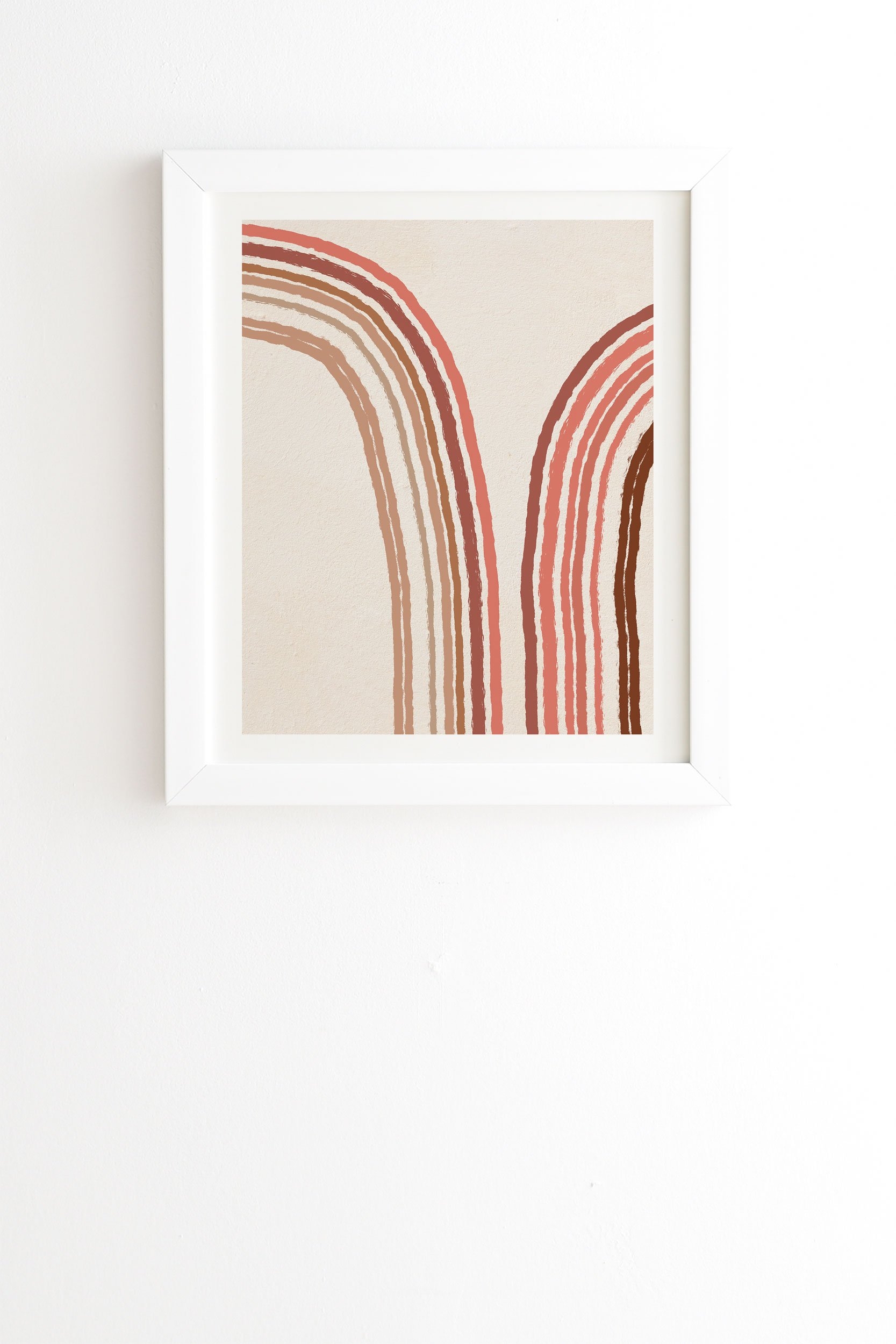 Iveta Abolina Mid Century Line Art VIII White Framed Wall Art - 20" x 20" - Image 1