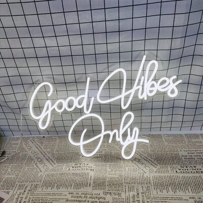 Good Vibes Only Neon Sign Light Wall Art Gifts,Neon Sign Wall Art,Neon Sign Wall Decorations Bar Pub Club Rave Apartment Home Decor Party Christmas Decor - Image 0