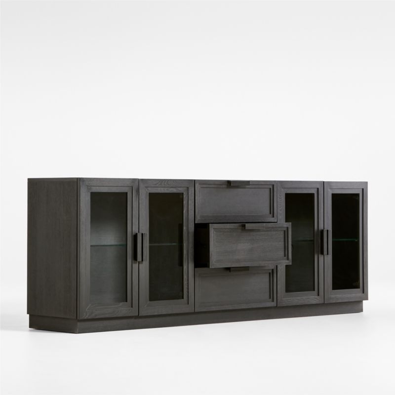 Calypso 90" Black Wood Storage Media Console - Image 2