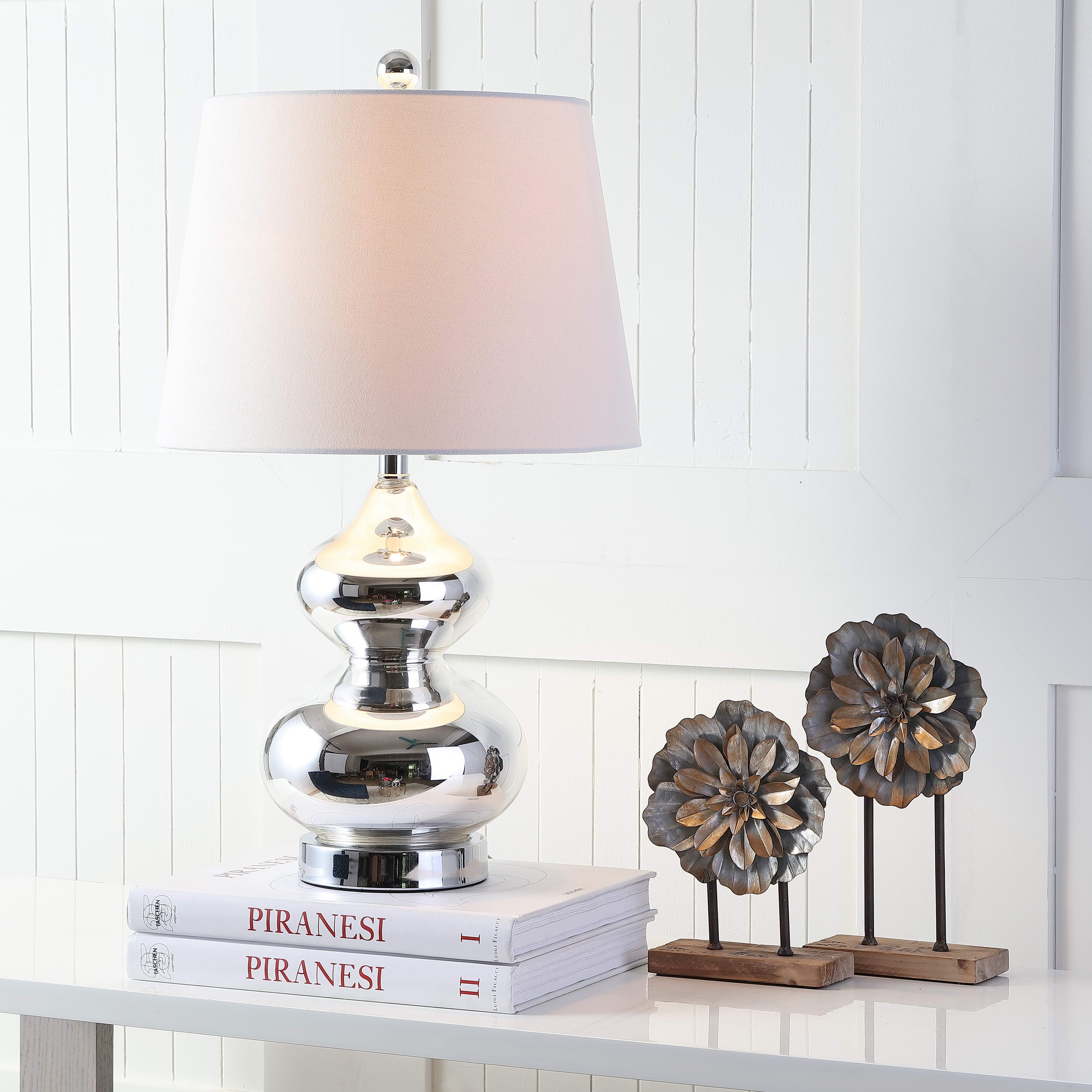 Eva 24-Inch H Double Gourd Glass Table Lamp - Silver - Safavieh - Image 4