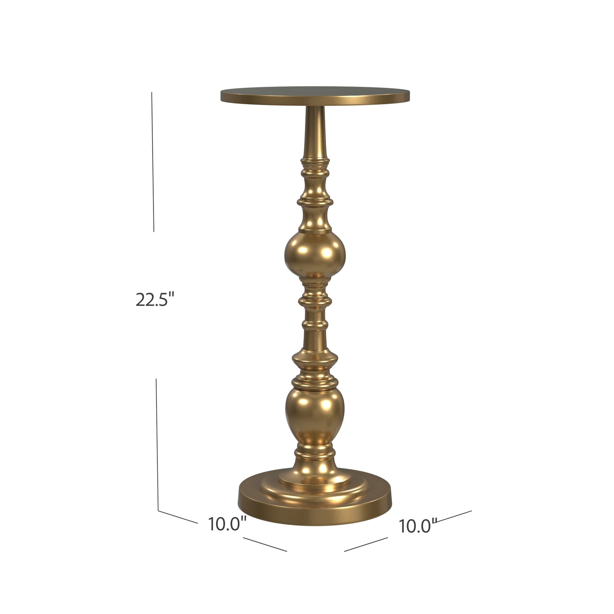 Darien Polished Gold Side Table - Image 2