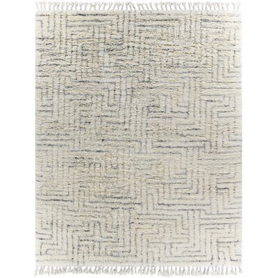 Camille Geometric Hand Knotted Wool Cream Area Rug - Image 0