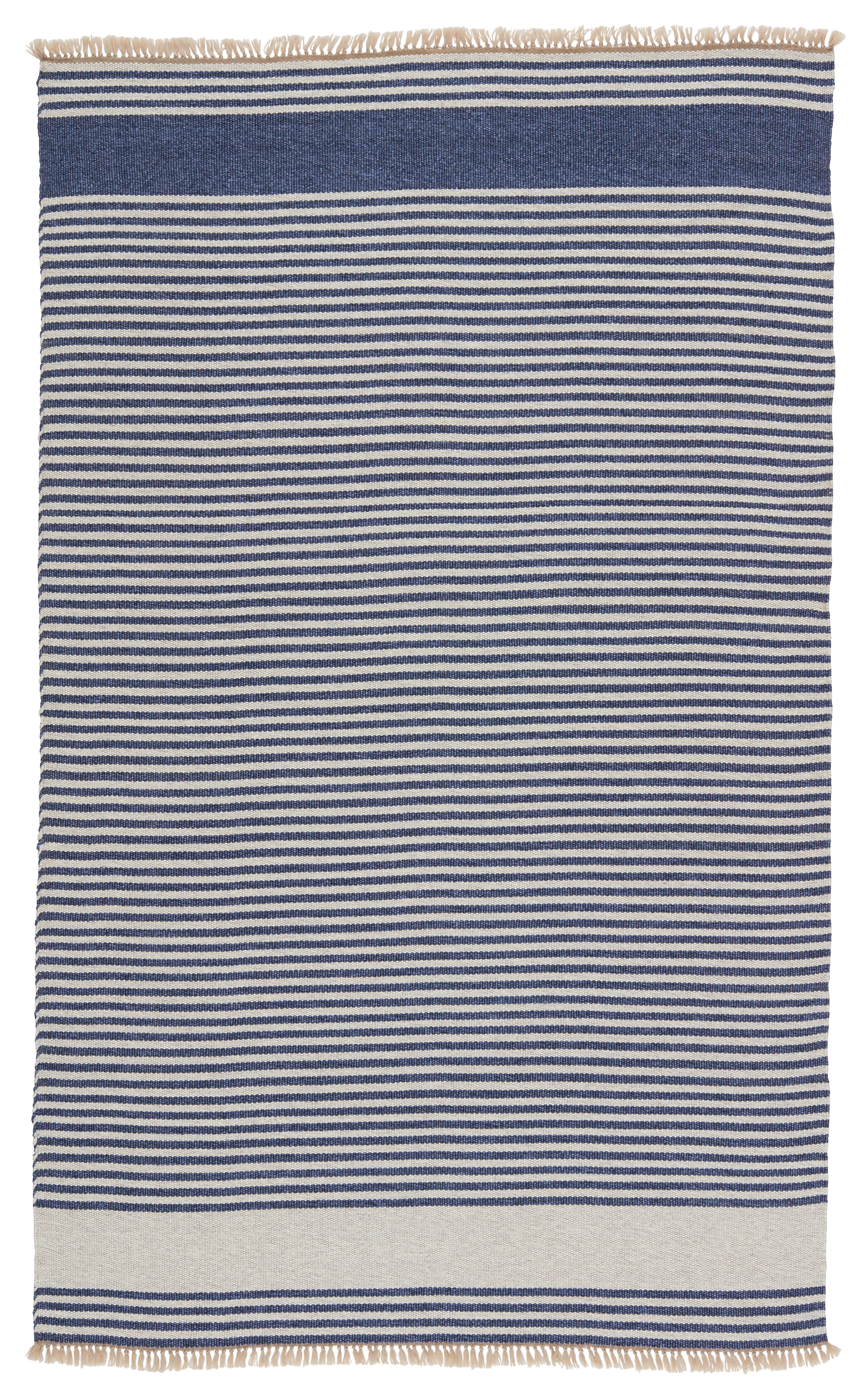 Vibe by Strand Indoor/ Outdoor Striped Blue/ Beige Area Rug (4'X6') - Image 0