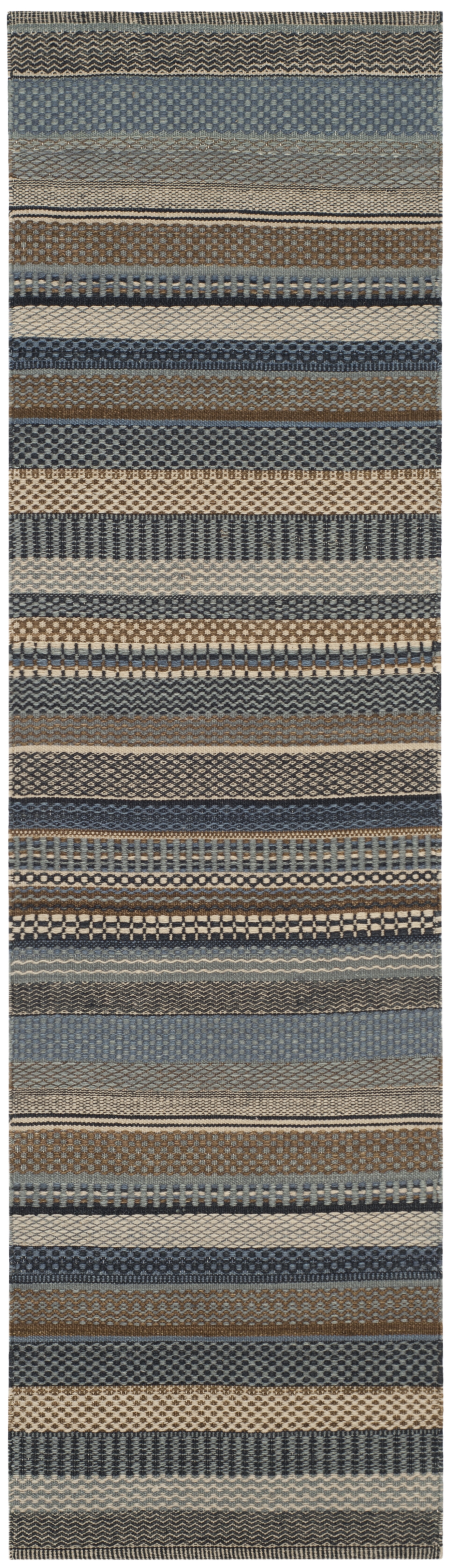 Arlo Home Hand Woven Area Rug, KLM951A, Blue,  2' 3" X 8' - Image 0