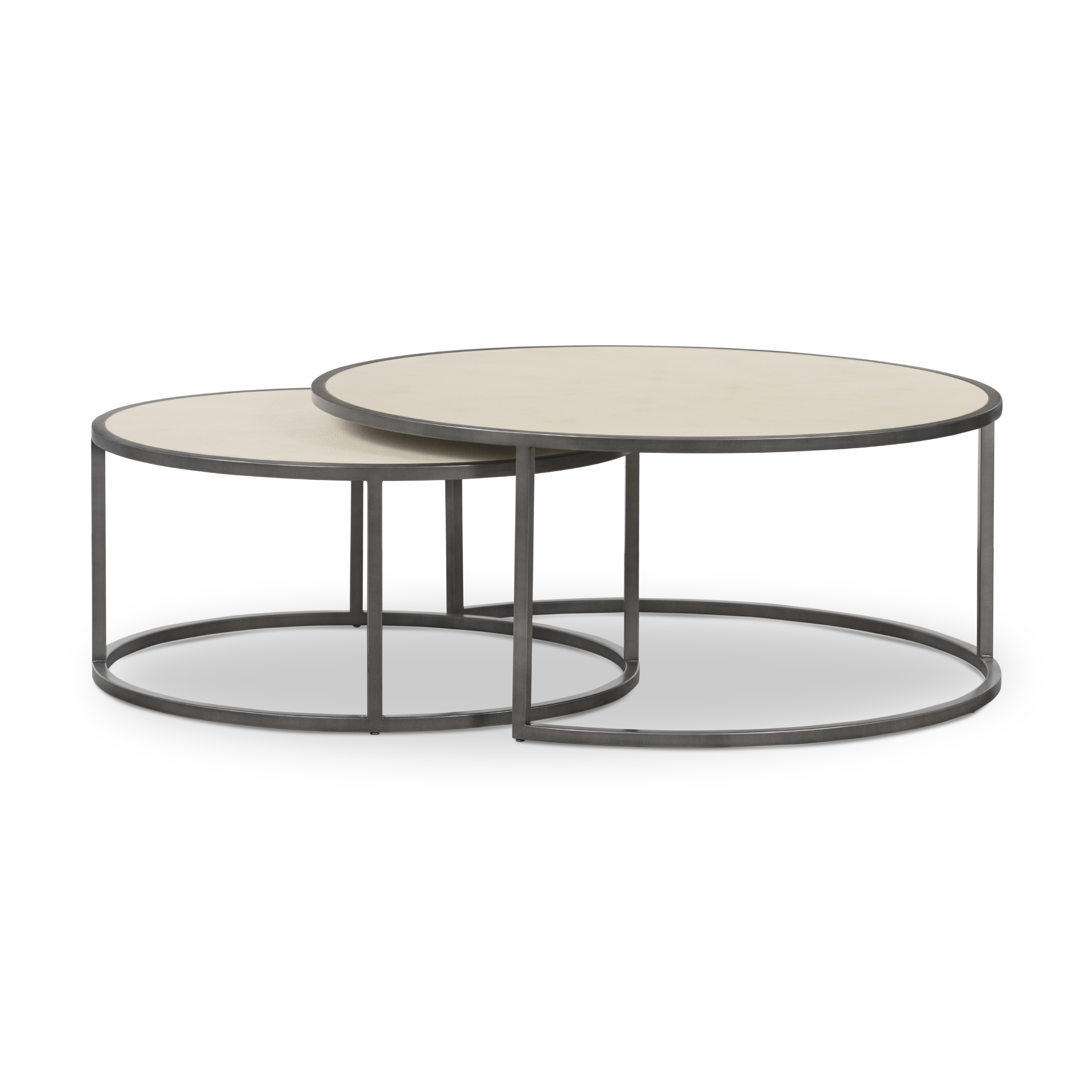 Shagreen Nesting Coffee Table - Ivory Shagreen - Image 4
