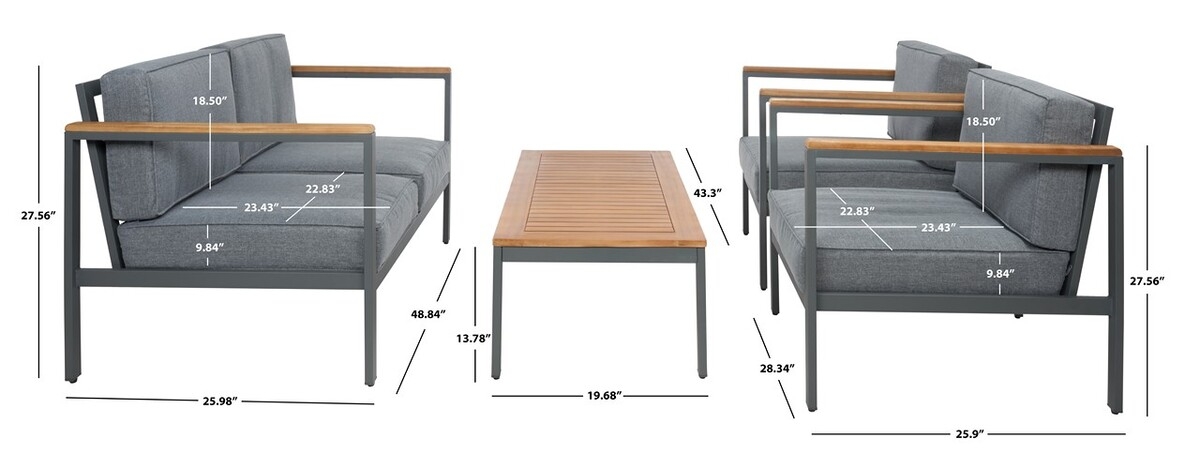 Chicopee 4 Pc Living Set - Natural/Grey - Safavieh - Image 9