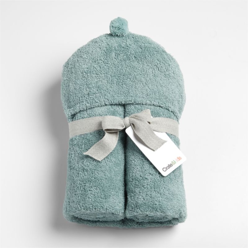 Nachi 100% Organic Cotton Blue Hooded Kids Towel - Image 1