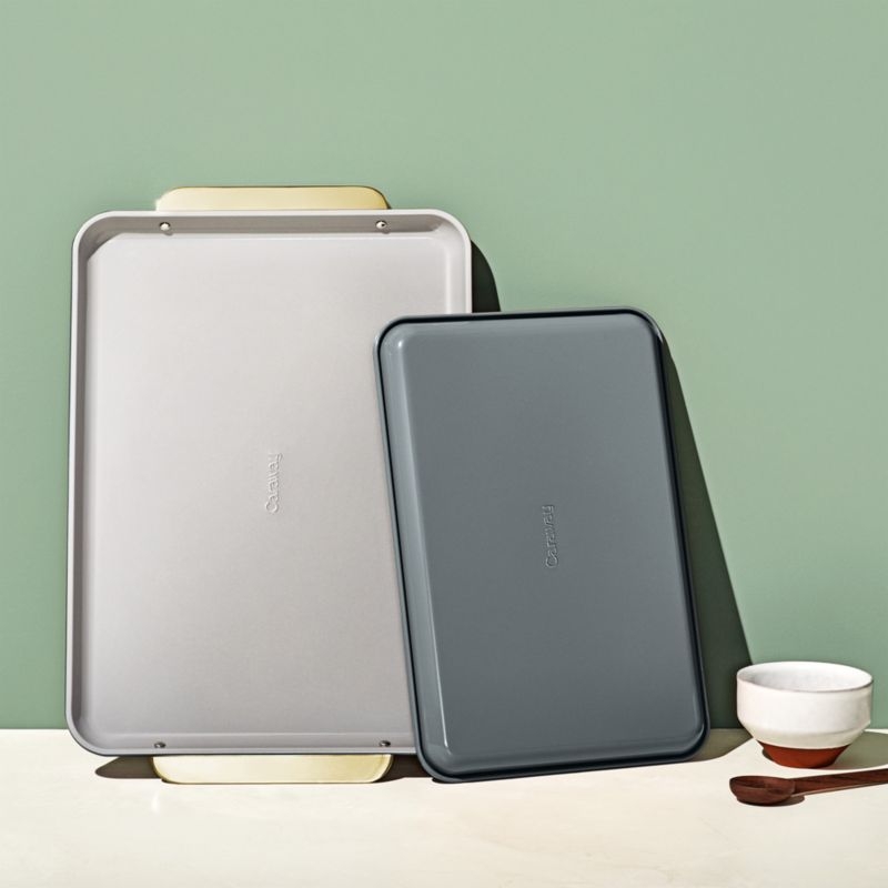 Caraway ® Graphite Ceramic Non-Stick 2-Piece Baking Sheet Duo with Gold Hardware - Image 4