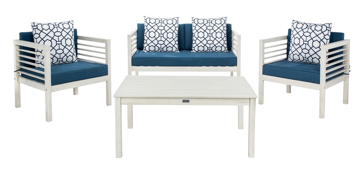 Alda 4 Piece Set - White/Nvy + Trellis P - Safavieh - Image 0