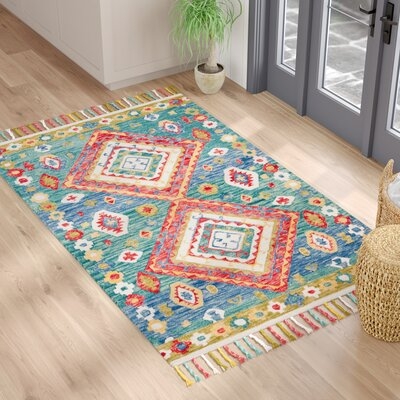 Vahakn Hand-Tufted Wool Green/Red Area Rug - Image 0