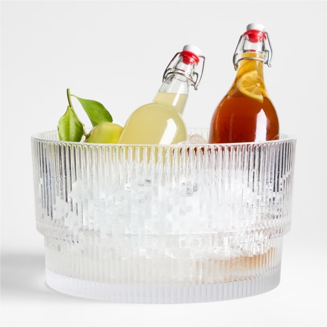Atwell Ribbed Glass Beverage Tub - Image 0