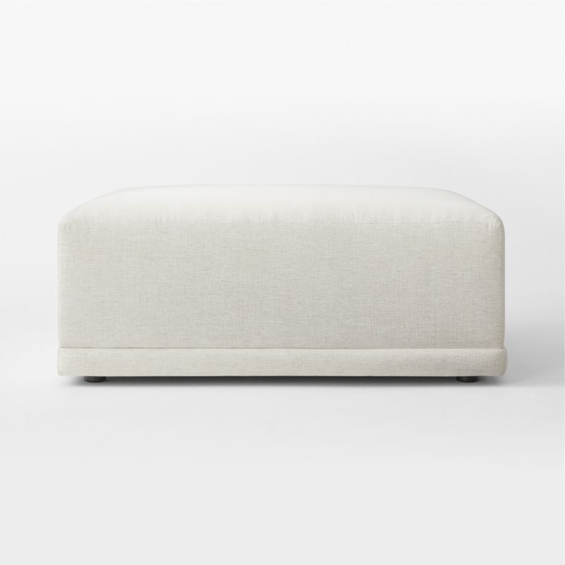 Faible White Performance Fabric Deep Depth Ottoman - Image 1