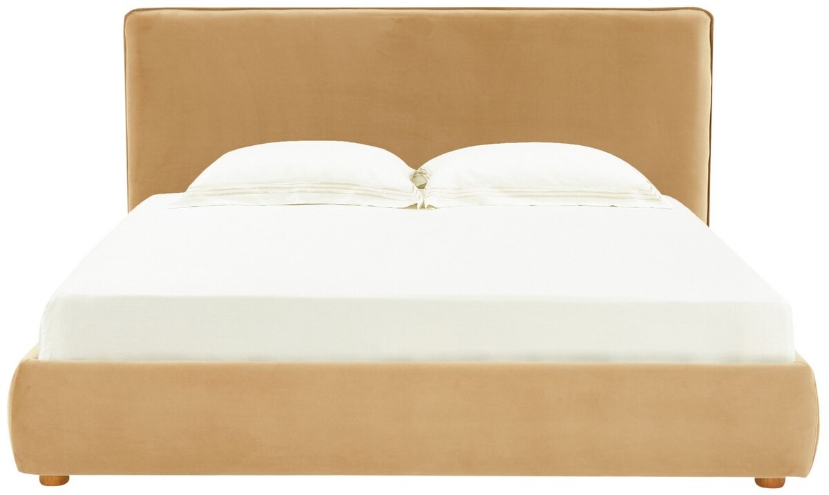 Callahan Boucle Bed - Light Brown / Walnut - Image 0