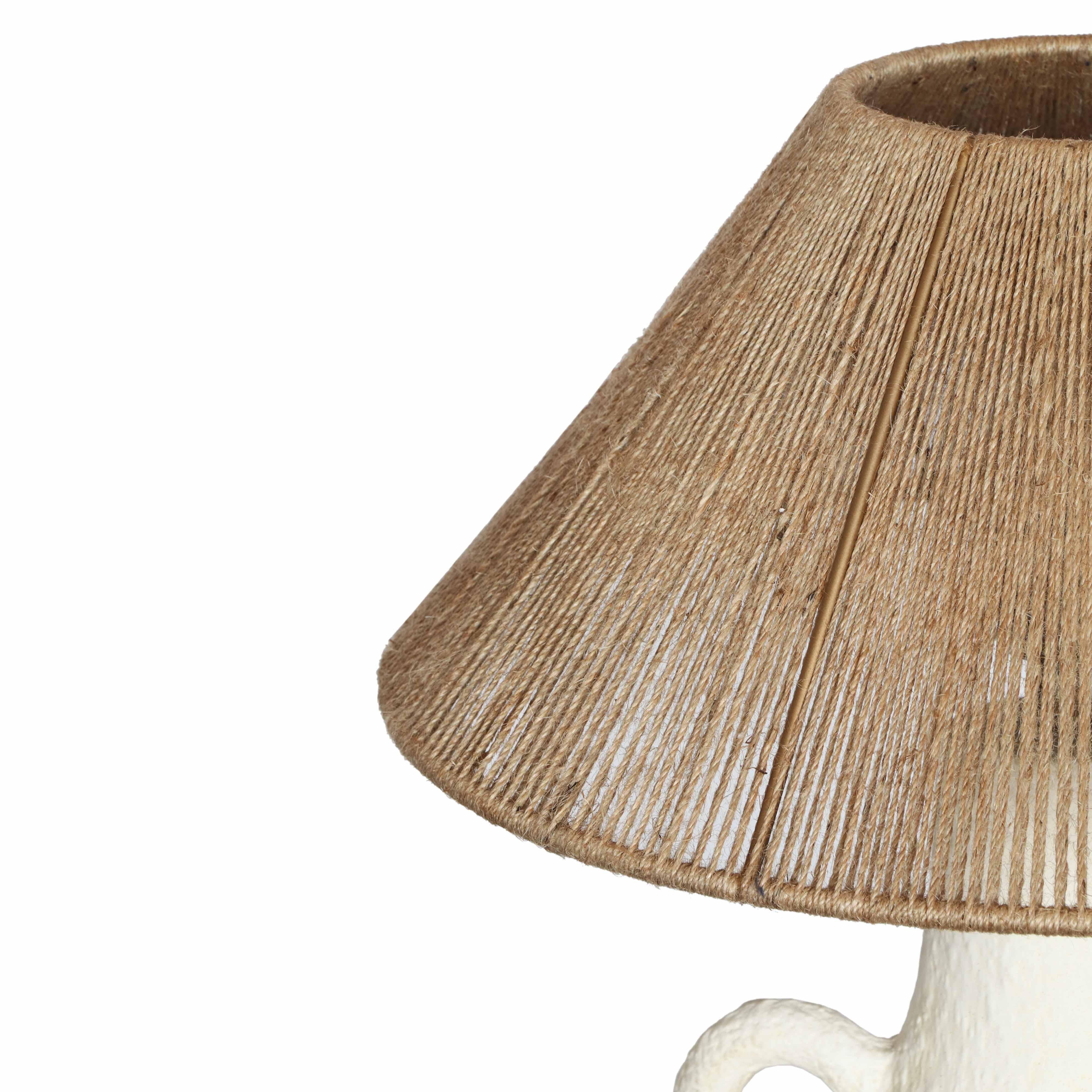 Lalit Natural & White Ceramic Table Lamp - Image 2