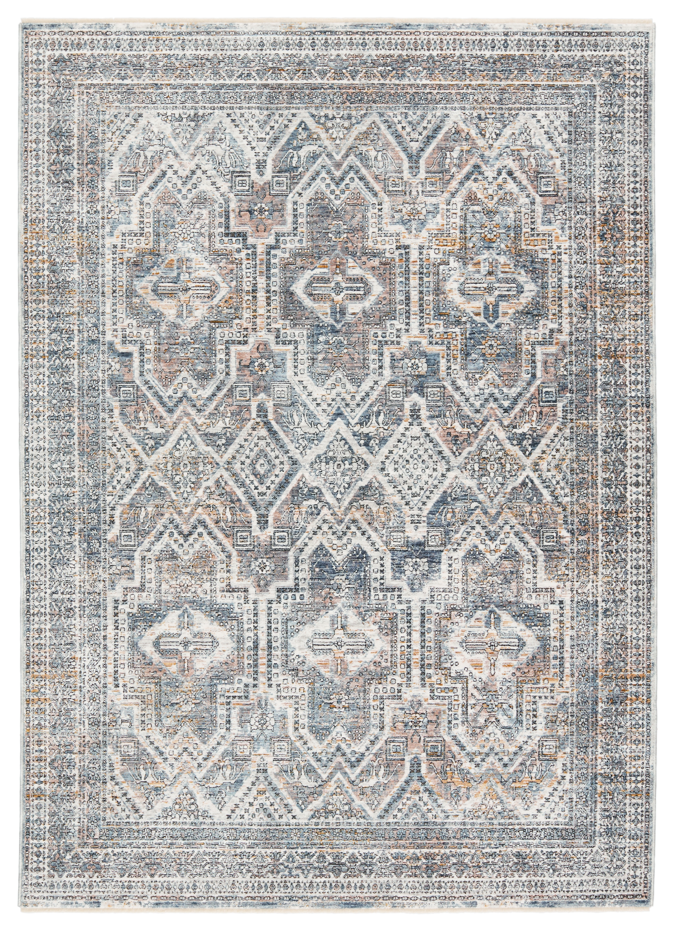 Nala Medallion Blue/ Gold Runner Rug (3'X10') - Image 0
