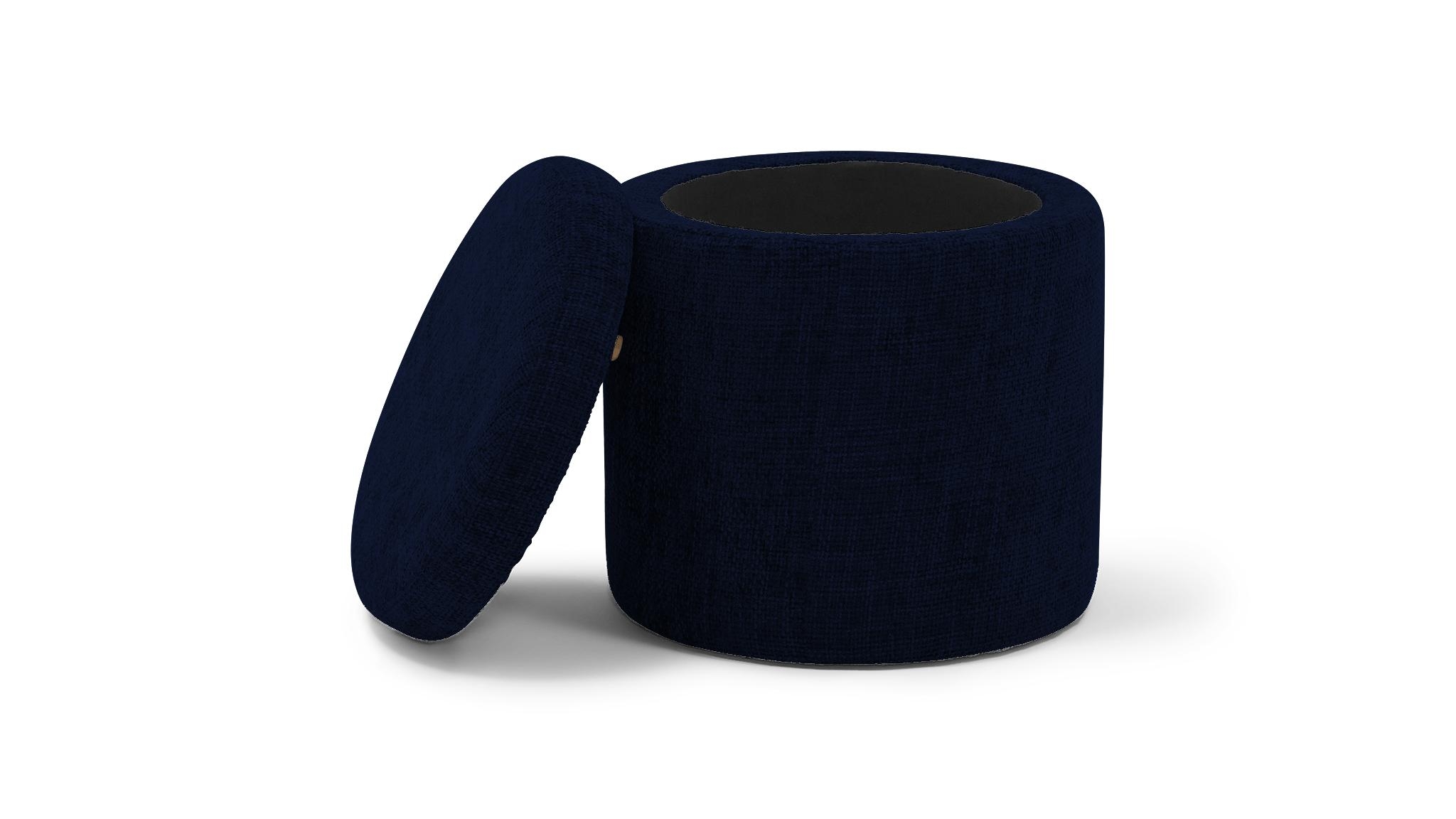 Blue Quinn Mid Century Modern Petite Storage Ottoman - Royale Cobalt - Image 2