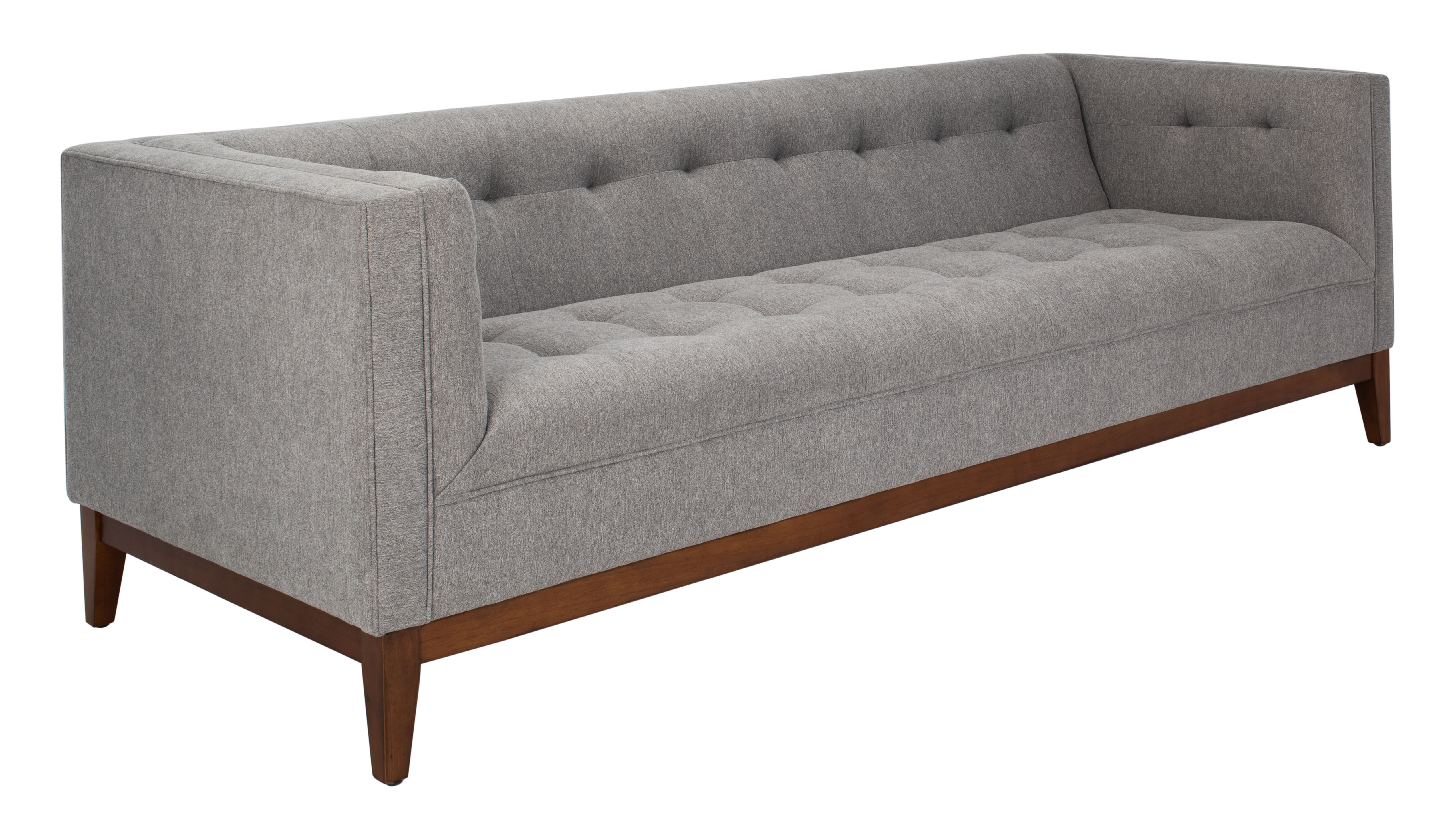 Garnet Linen Tufted Sofa - Light Grey - Safavieh - Image 4