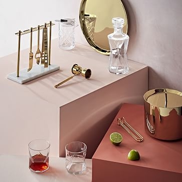 Deco Barware, Bar Tools with Stand, Brass + Marble - Image 2