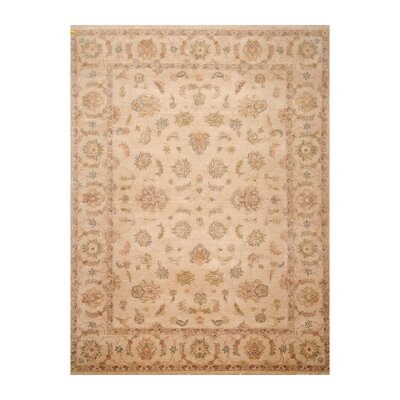 One-of-a-Kind Hasmita Hand-Knotted 9'x 12' Wool Area Rug in Tan - Image 0